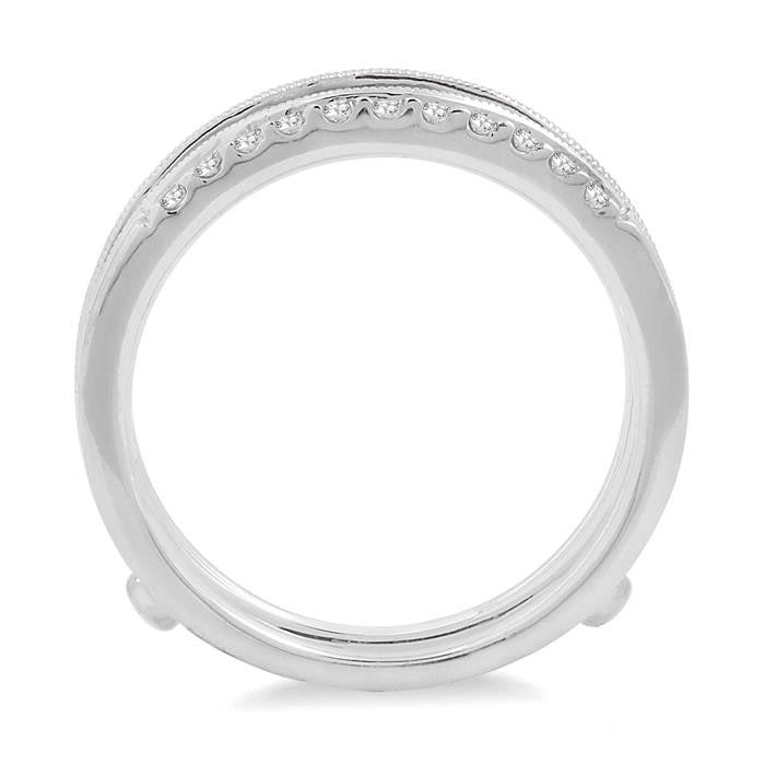 1/3 Ctw Round Cut Diamond Insert Ring in 14K White Gold