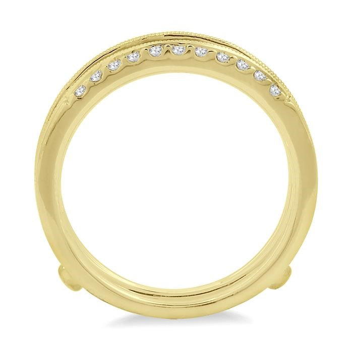 1/3 Ctw Round Cut Diamond Insert Ring in 14K Yellow Gold
