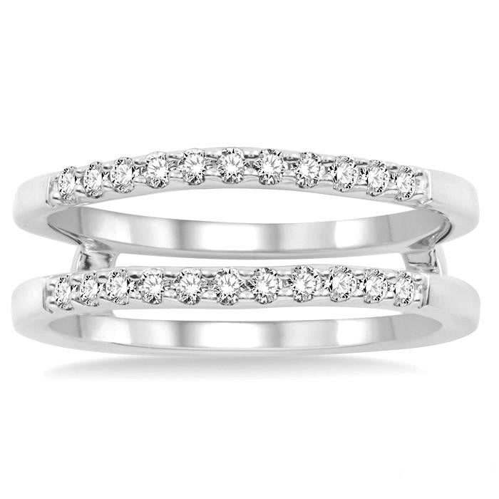 1/3 Ctw Round Cut Diamond Insert Ring in 14K White Gold