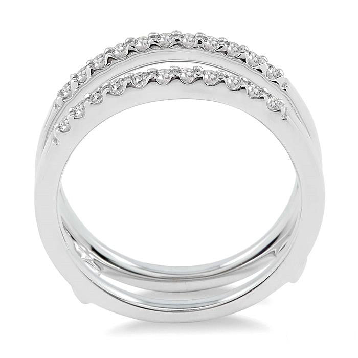 1/3 Ctw Round Cut Diamond Insert Ring in 14K White Gold