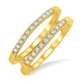 1/3 Ctw Round Cut Diamond Insert Ring in 14K Yellow Gold