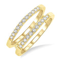 1/3 Ctw Round Cut Diamond Insert Ring in 14K Yellow Gold