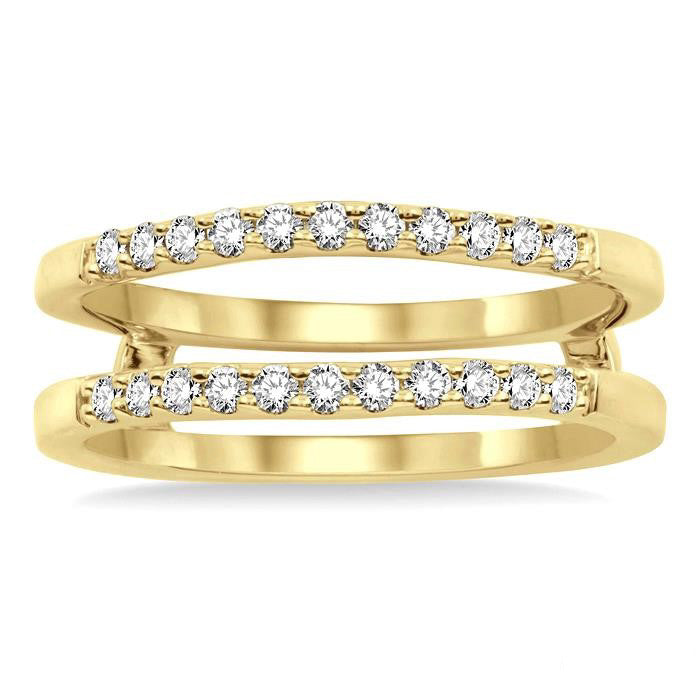 1/3 Ctw Round Cut Diamond Insert Ring in 14K Yellow Gold