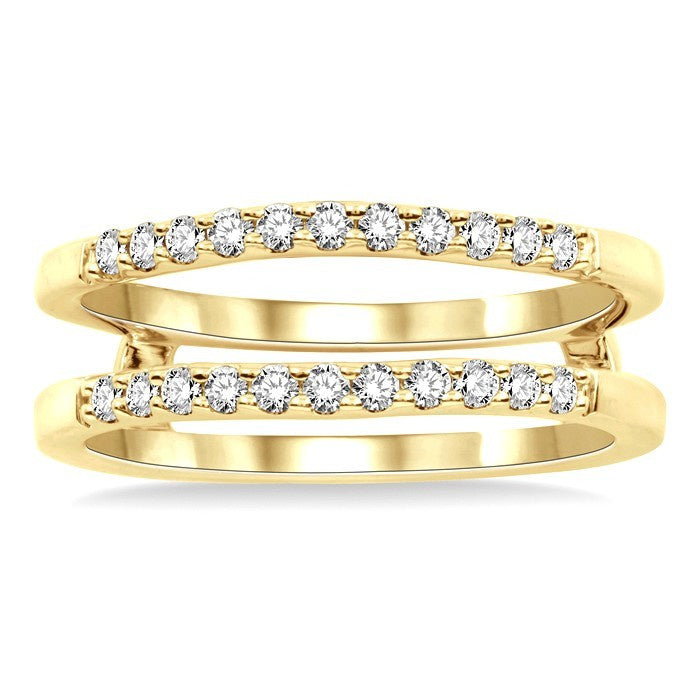 1/3 Ctw Round Cut Diamond Insert Ring in 14K Yellow Gold