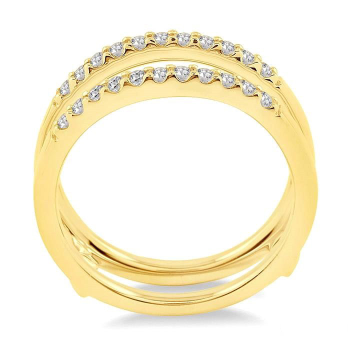1/3 Ctw Round Cut Diamond Insert Ring in 14K Yellow Gold