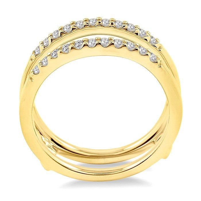 1/3 Ctw Round Cut Diamond Insert Ring in 14K Yellow Gold