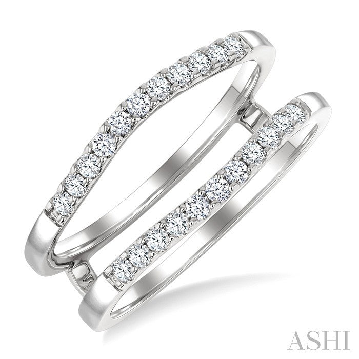 1/3 Ctw Round Cut Diamond Insert Ring in 14K White Gold