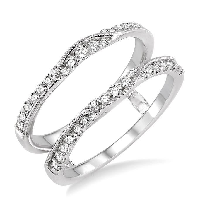 1/2 Ctw Round Cut Diamond Insert Ring in 14K White Gold