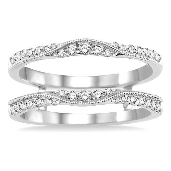 1/2 Ctw Round Cut Diamond Insert Ring in 14K White Gold