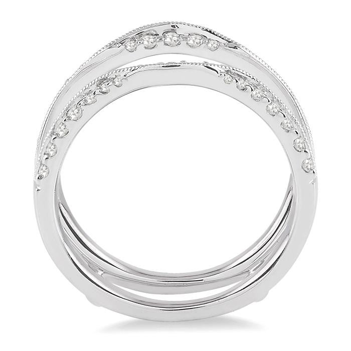 1/2 Ctw Round Cut Diamond Insert Ring in 14K White Gold