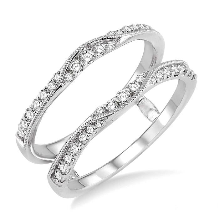 1/2 Ctw Round Cut Diamond Insert Ring in 14K White Gold