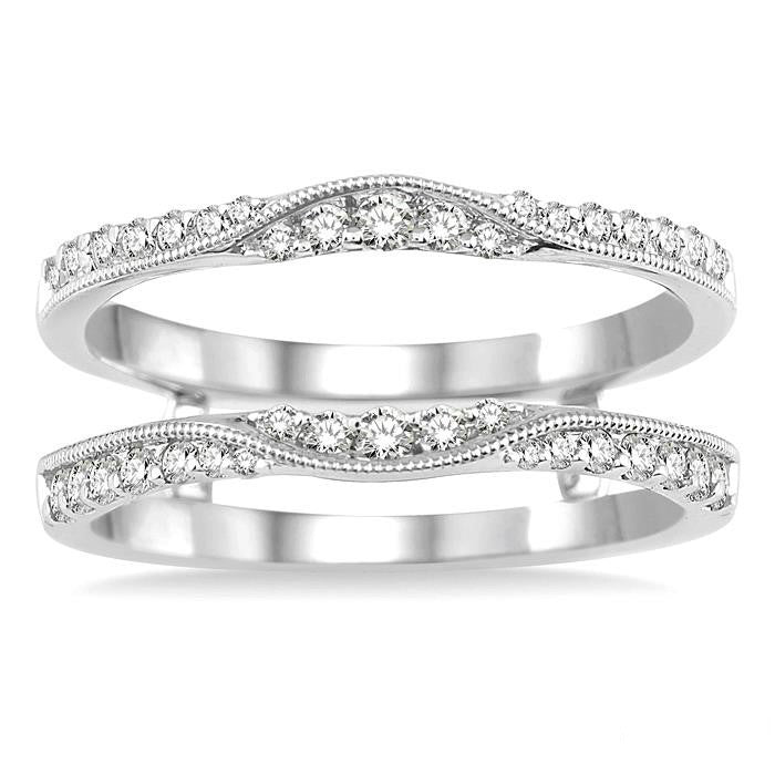 1/2 Ctw Round Cut Diamond Insert Ring in 14K White Gold