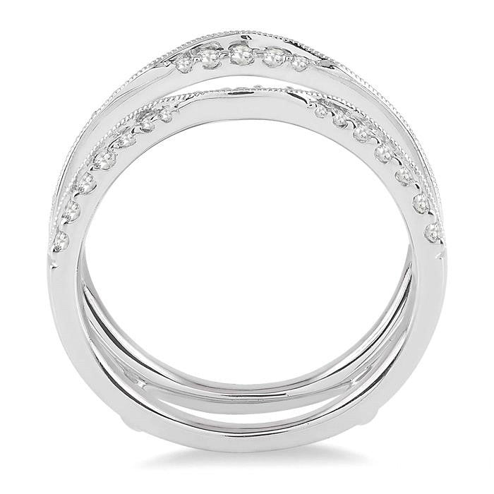 1/2 Ctw Round Cut Diamond Insert Ring in 14K White Gold
