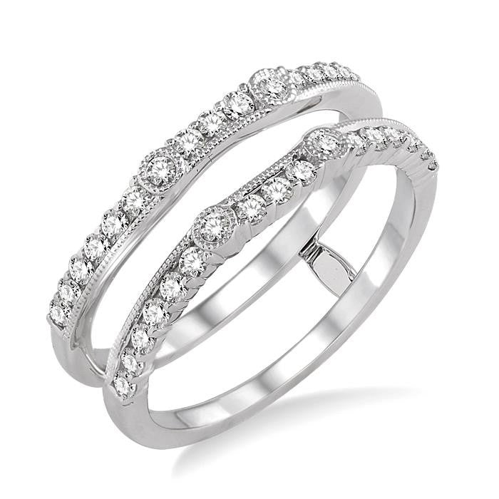 1/2 Ctw Round Cut Diamond Insert Ring in 14K White Gold
