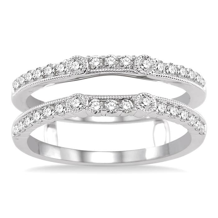 1/2 Ctw Round Cut Diamond Insert Ring in 14K White Gold