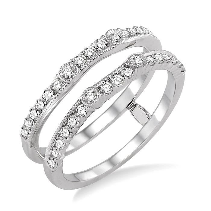1/2 Ctw Round Cut Diamond Insert Ring in 14K White Gold
