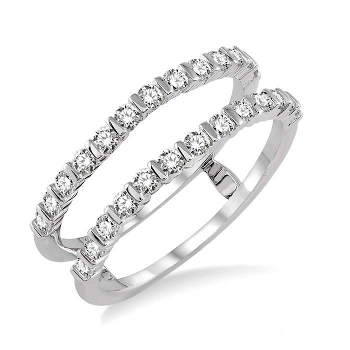 5/8 Ctw Round Cut Diamond Insert Ring in 14K White Gold
