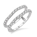 5/8 Ctw Round Cut Diamond Insert Ring in 14K White Gold