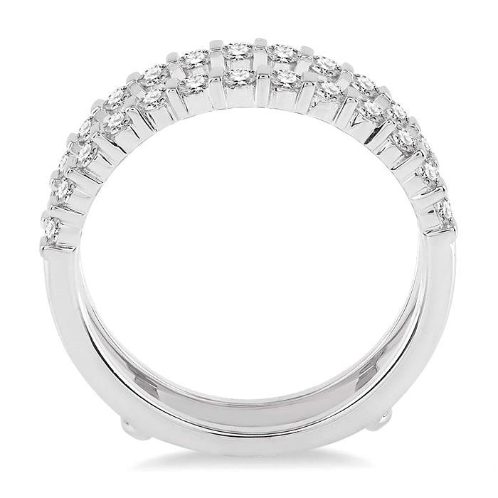 5/8 Ctw Round Cut Diamond Insert Ring in 14K White Gold