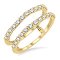 5/8 Ctw Round Cut Diamond Insert Ring in 14K Yellow Gold