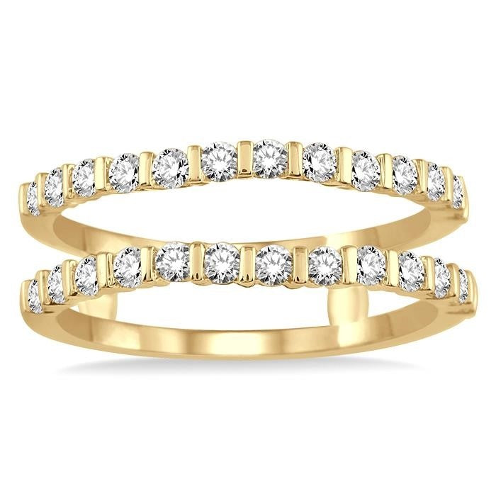 5/8 Ctw Round Cut Diamond Insert Ring in 14K Yellow Gold