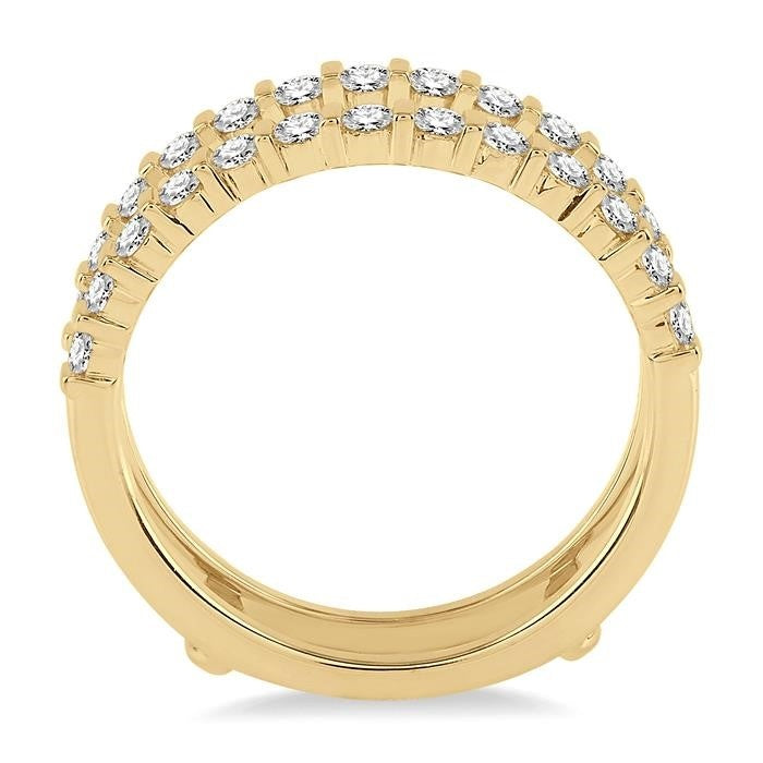 5/8 Ctw Round Cut Diamond Insert Ring in 14K Yellow Gold