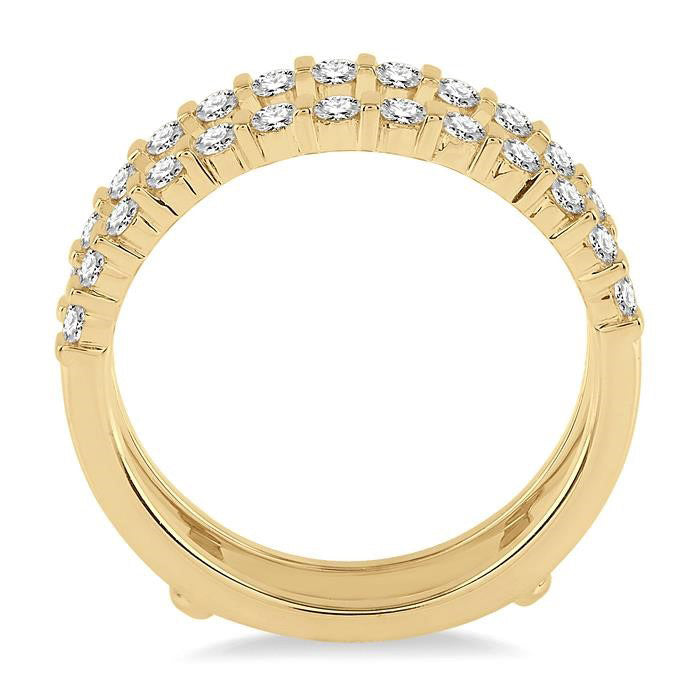 5/8 Ctw Round Cut Diamond Insert Ring in 14K Yellow Gold