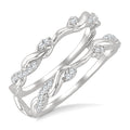 1/4 Ctw Twisted Round Cut Diamond Insert Ring in 14K White Gold