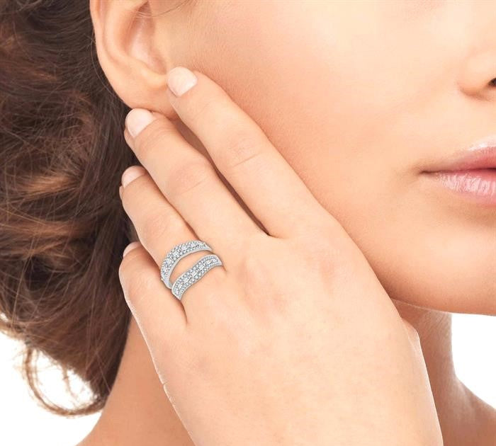1 1/10 Ctw Diamond Insert Ring in 14K White Gold