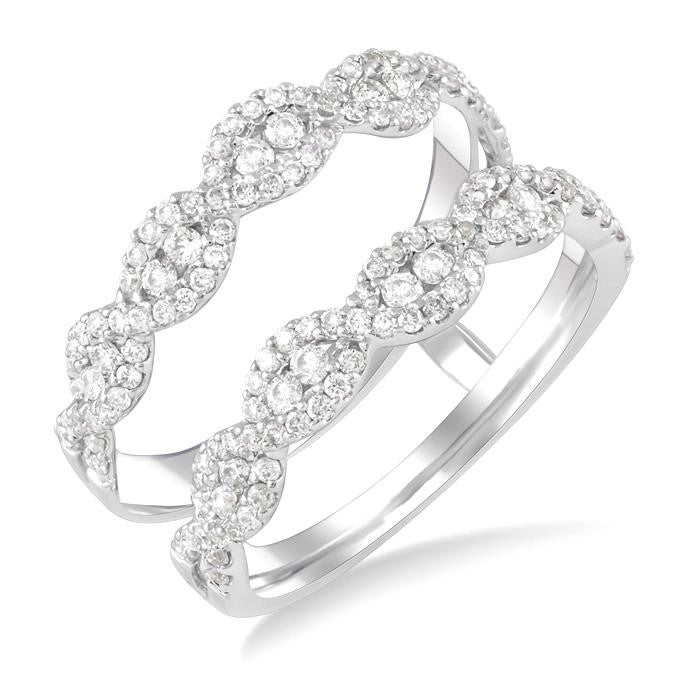 3/4 Ctw Round Cut Diamond Insert Ring in 14K White Gold