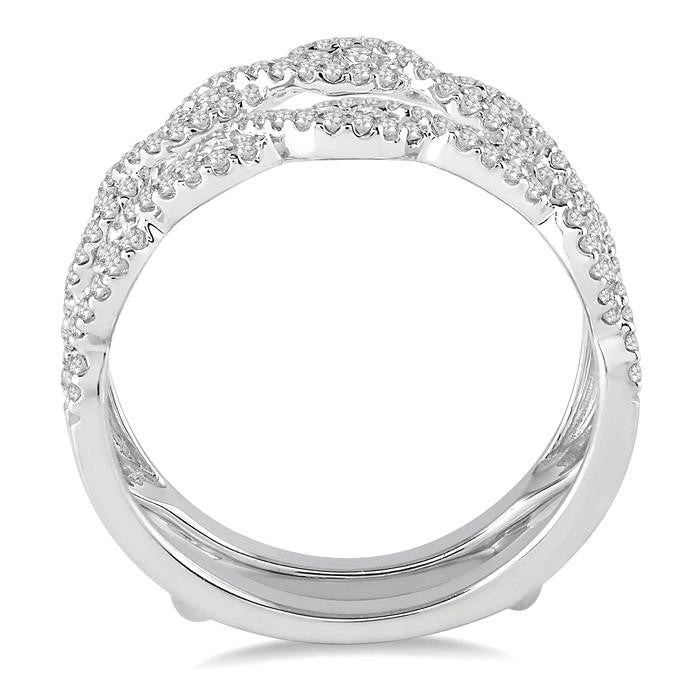 3/4 Ctw Round Cut Diamond Insert Ring in 14K White Gold