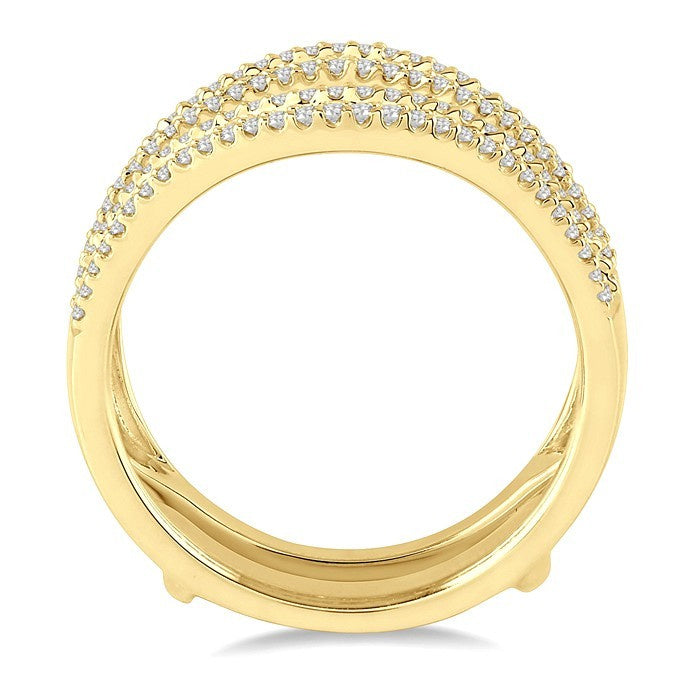 7/8 Ctw Round Cut Diamond Insert Ring in 14K Yellow Gold