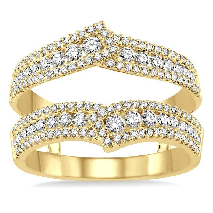 1 Ctw Round Cut Diamond Insert Ring in 14K Yellow Gold