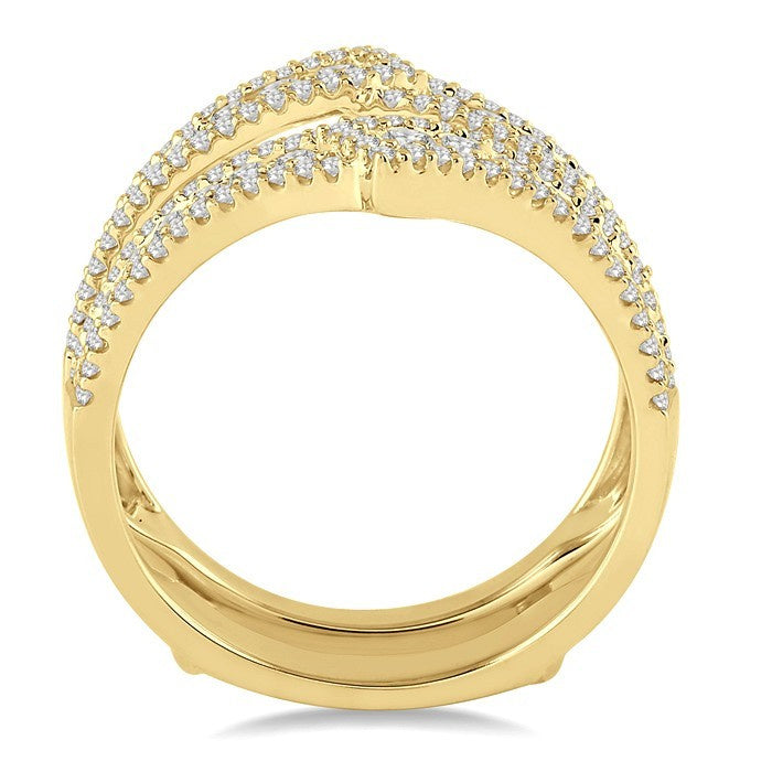 1 Ctw Round Cut Diamond Insert Ring in 14K Yellow Gold