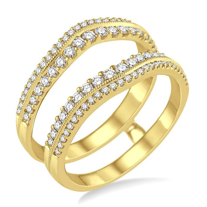 5/8 Ctw Round Cut Diamond Insert Ring in 14K Yellow Gold