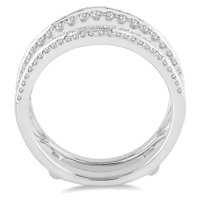 5/8 Ctw Round Cut Diamond Insert Ring in 14K White Gold