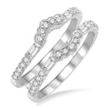 1/2 Ctw Round Cut Diamond Insert Ring in 14K White Gold