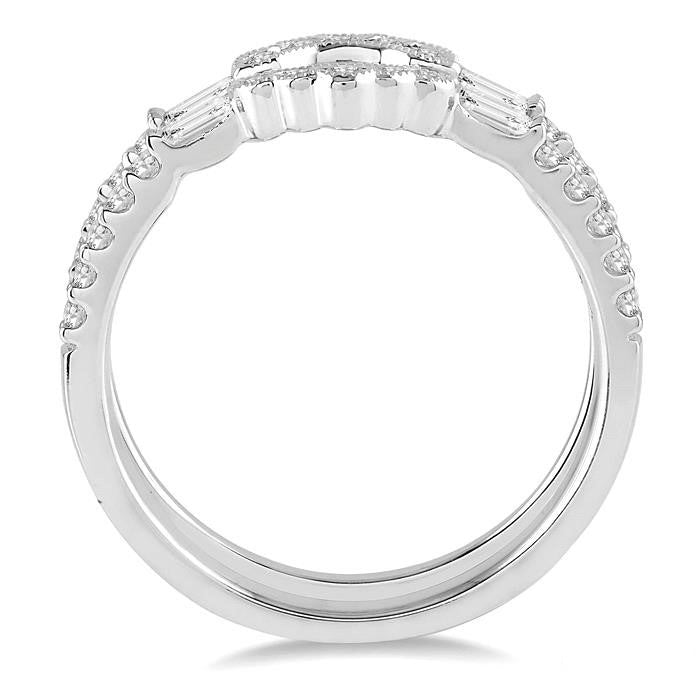 1/2 Ctw Round Cut Diamond Insert Ring in 14K White Gold