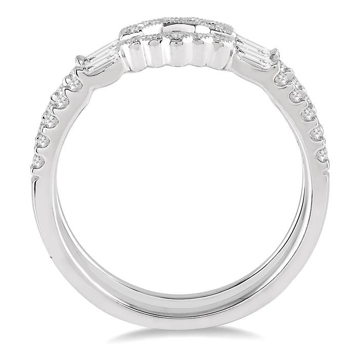 1/2 Ctw Round Cut Diamond Insert Ring in 14K White Gold