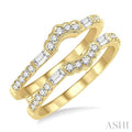 1/2 Ctw Baguette and Round Cut Diamond Insert Ring in 14K Yellow Gold