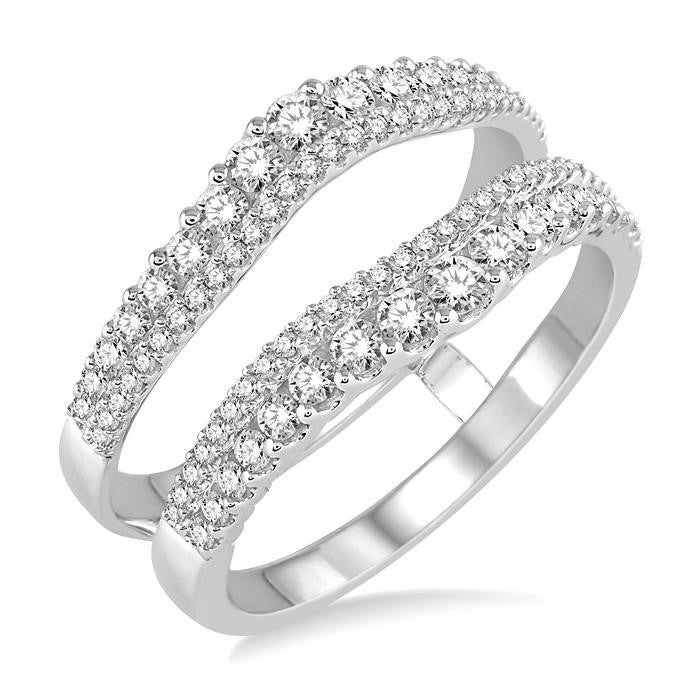 3/4 Ctw Round Cut Diamond Insert Ring in 14K White Gold