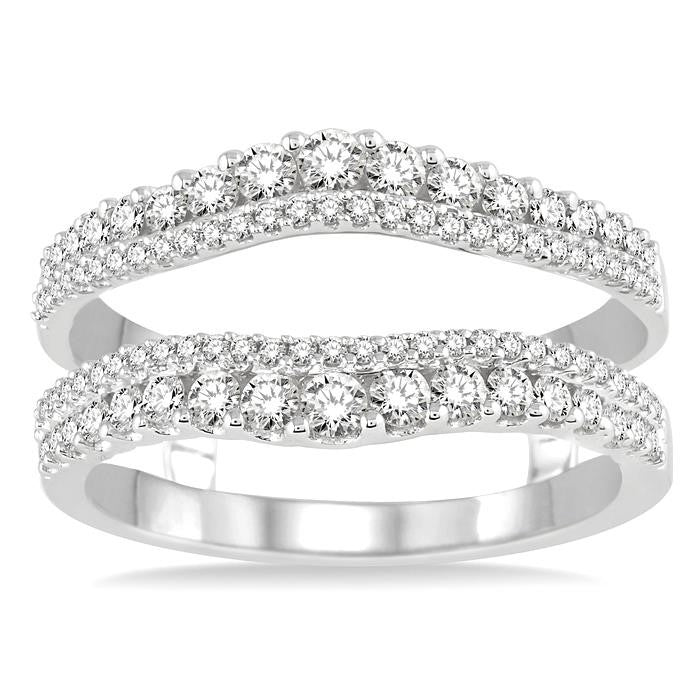 3/4 Ctw Round Cut Diamond Insert Ring in 14K White Gold