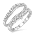 3/4 Ctw Round Cut Diamond Insert Ring in 14K White Gold