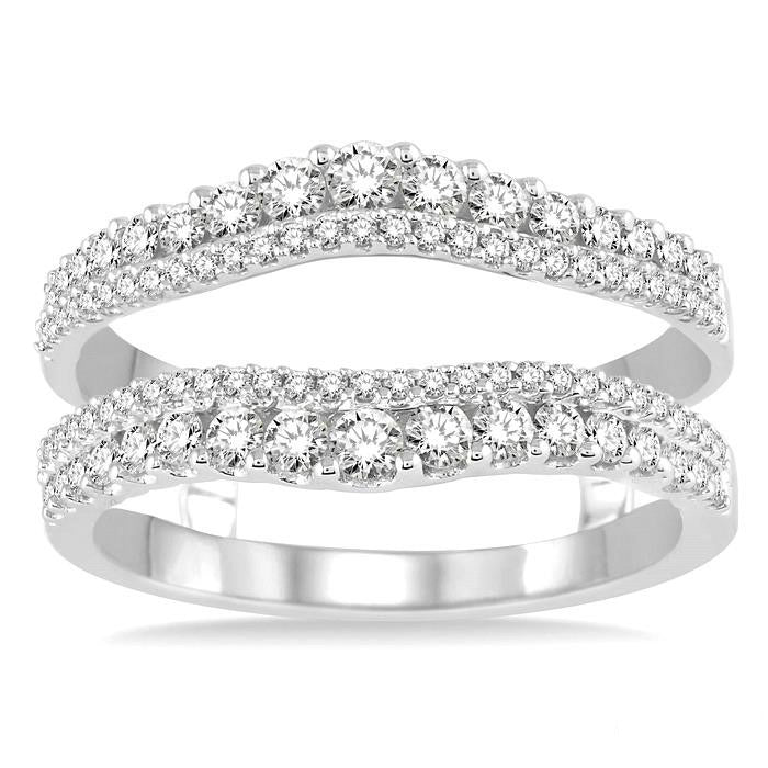 3/4 Ctw Round Cut Diamond Insert Ring in 14K White Gold