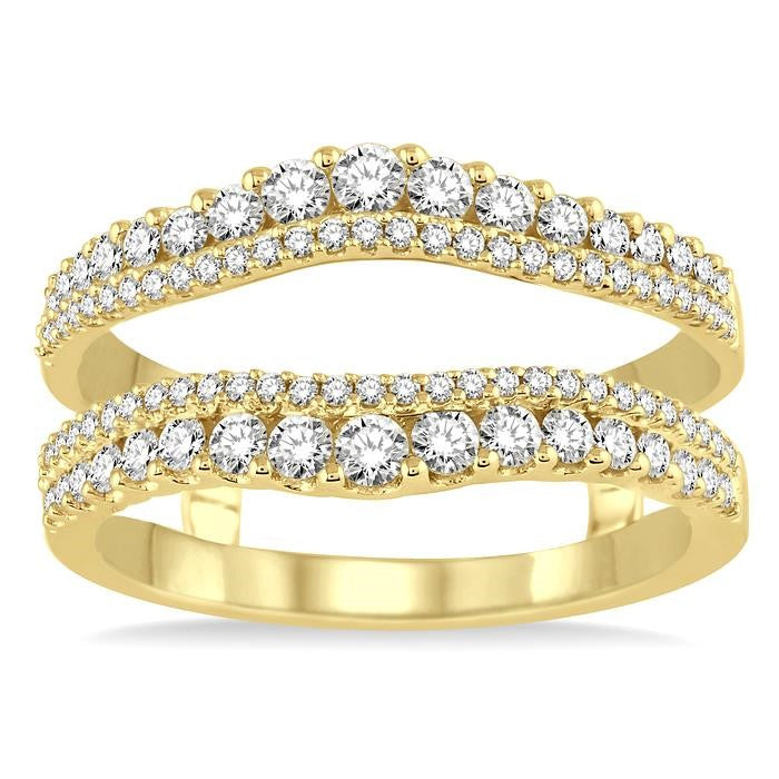 3/4 Ctw Round Cut Diamond Insert Ring in 14K Yellow Gold