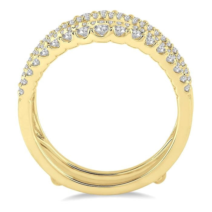 3/4 Ctw Round Cut Diamond Insert Ring in 14K Yellow Gold
