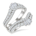 2 Ctw Baguette and Round Cut Diamond Insert Ring in 14K White Gold