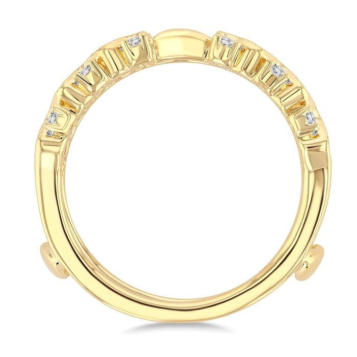 1/2 Ctw Zig-Zag Round Cut Diamond Insert Ring in 14K Yellow Gold