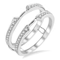 1/4 Ctw Round Cut Diamond Insert Ring in 14K White Gold