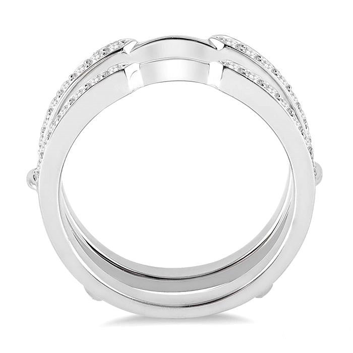1/4 Ctw Round Cut Diamond Insert Ring in 14K White Gold